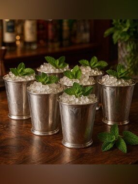 Vintage Fisher Sterling Silver Mint Julep Cups Kentucky Derby Set of 6